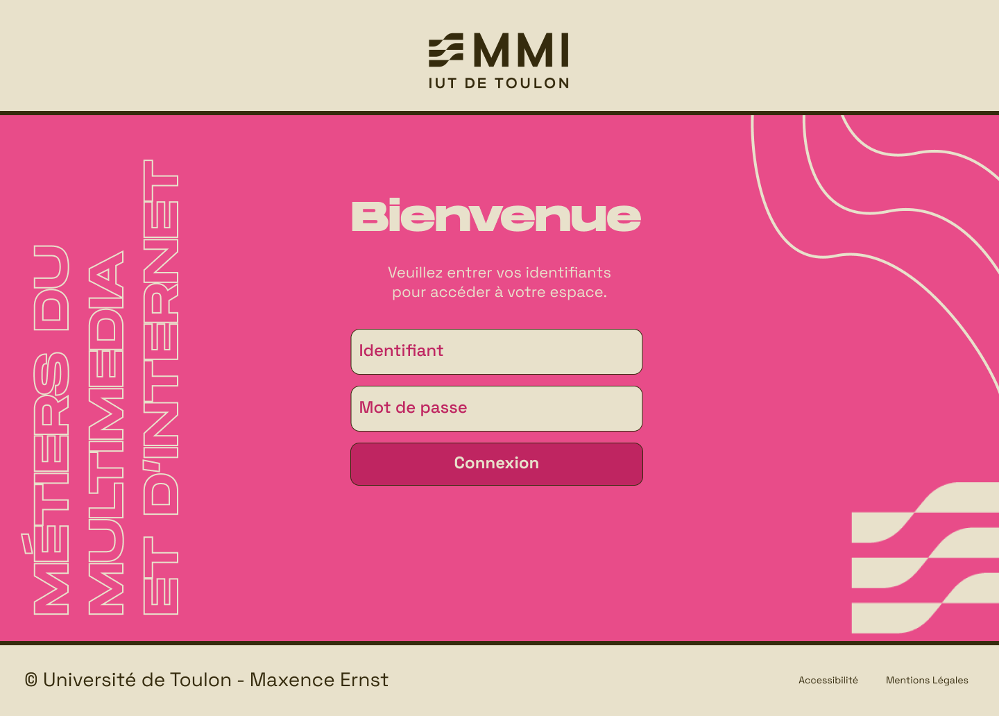 page de connexion de l'interface